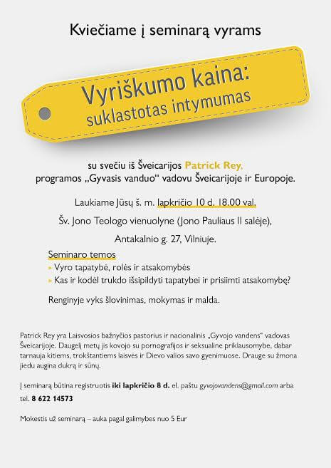 Seminaras „Vyriškumo kaina: suklastotas intymumas“ | vyriskumas.eu